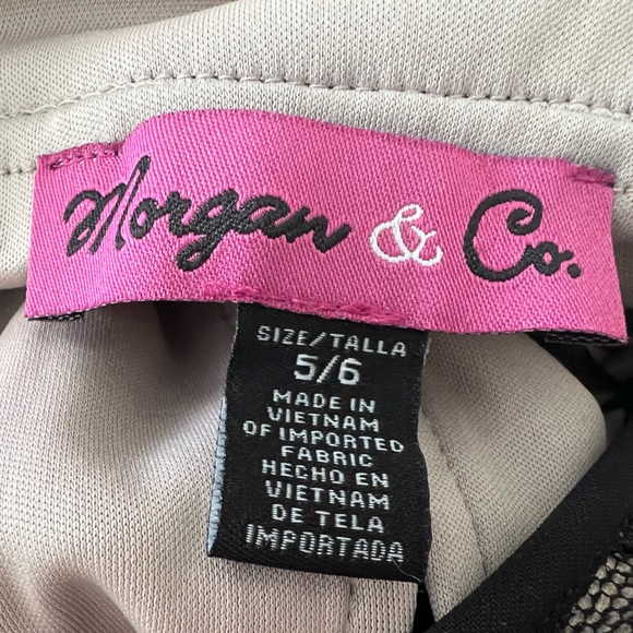 Morgan & Co formal lace top dress black and nude with sparkly part on the top. - Picture 4 of 5